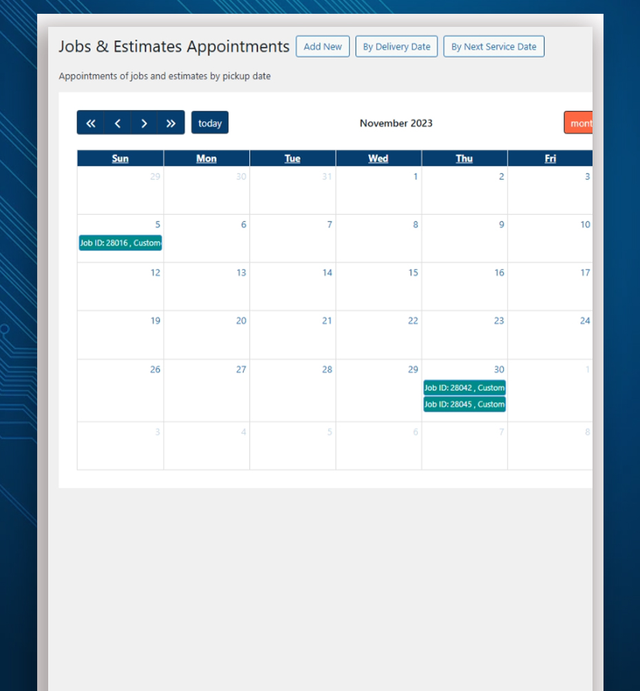 repairbuddy appointments calendar