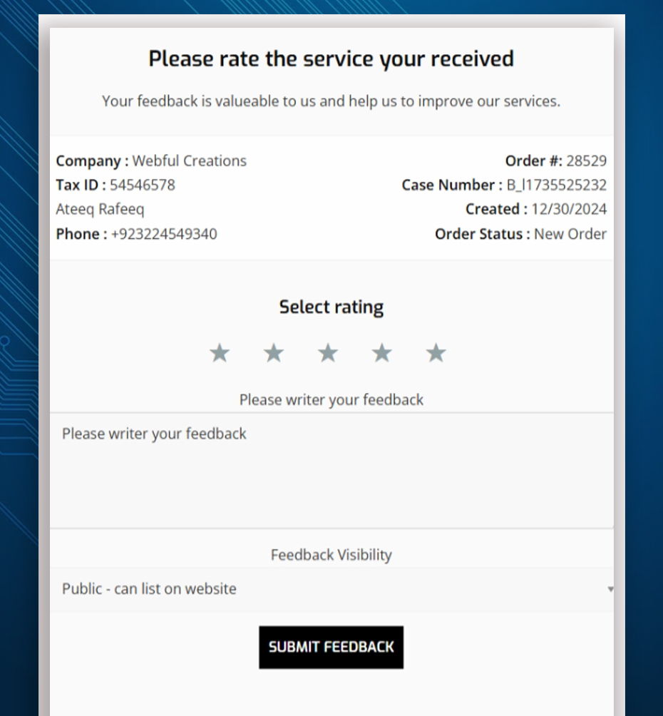 repairbuddy post your feedback form on repair service