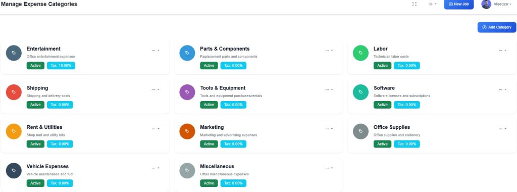 manage effectively repair shop expense categories