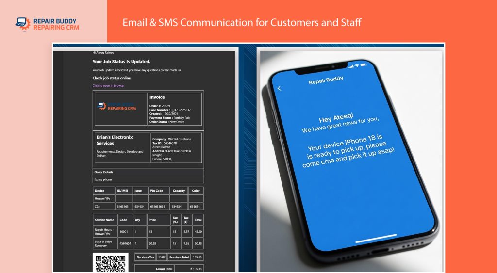 Customer notification on booking