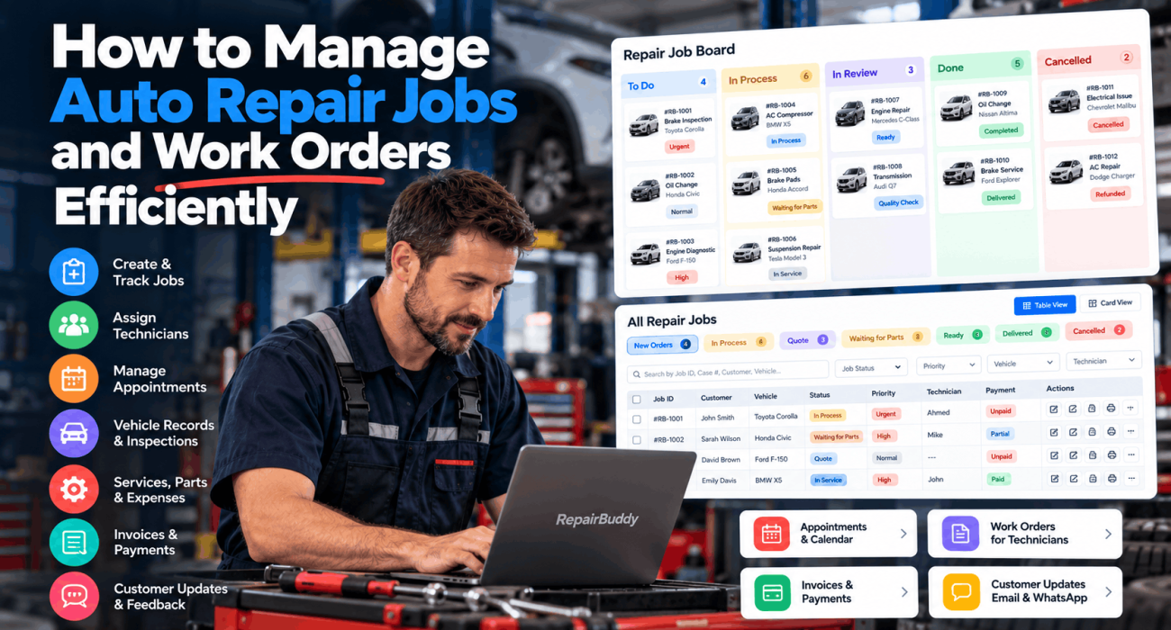 Auto Repair Jobs Dashboard Guide
